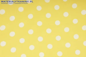 Wiskoza Grochy Białe na Żółtym Tle