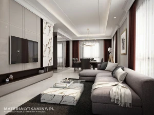 Tkanina zasłonowa brąz czekoladowy z atestem