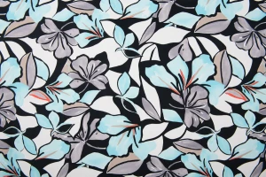 Bawełna z elastanem turkus i szary