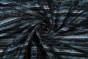 Tafta żakard haft magiczny niebieski