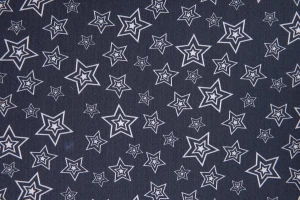 Popelina gwiazdy jeans ciemny