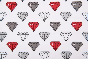 Bawełna diament szary czerwony