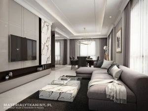 Tkanina zasłonowa khaki z atestem