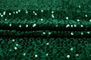 Welur Cuba Cekiny Zieleń Butelkowa