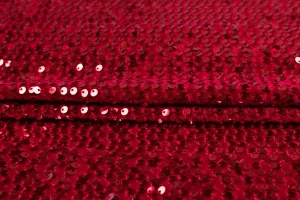 Welur Cuba Cekiny Gorąca Czerwień