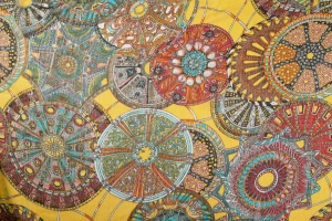 Szyfon wzór kolorowe rozety