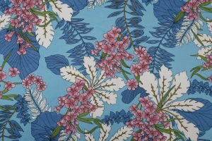 Wiskoza dzwoneczki na niebieskim