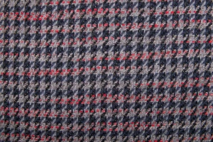 Wełna gruba "lana" pepitka z czerwonym