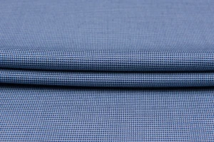 Wełenka kostiumowa pepitka granat z białym