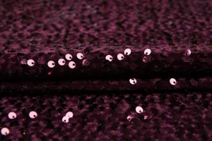 Welur Cuba Cekiny śliwka