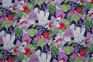 Szyfon wzór fiolety i zielenie