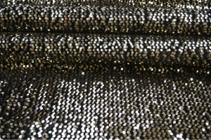 Welur Cuba czarny złote cekiny