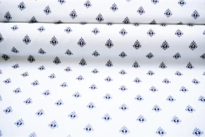 Tkanina sukienkowa Silky lilijki na ecru