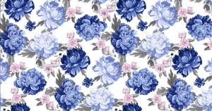 Satyna Armani piwonie szafiry i błękity