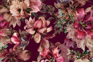 Satyna Armani kwiaty magnolii na winnym tle