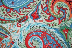 Wiskoza wzór orient turkus