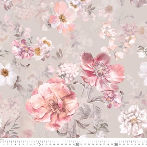 Oxford wzór kwiaty polne na beżowym tle