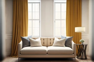 Tkanina zasłonowa żółta 280cm