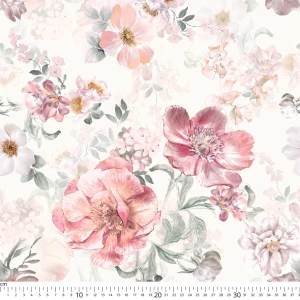 Stretch polne kwiaty na ecru