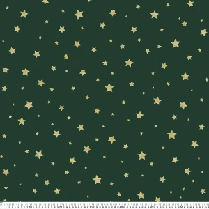 Oxford wzór złote gwiazdki na butelkowej zieleni