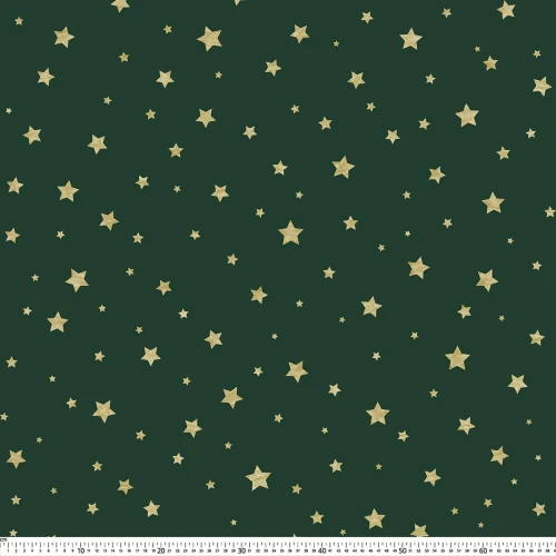 430993 101 - Oxford, Stretch wzór złote gwiazdki na butelkowej zieleni.jpg
