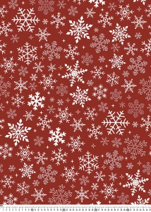 Stretch wzór śnieżynki na czerwonym tle