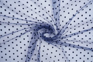 Tiul miękki welurowe groszki 4mm granatowe