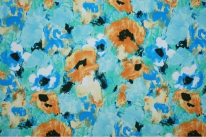 Wiskoza wzór maki pomarańczowe