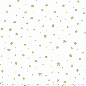 Oxford wzór złote gwiazdki na białym