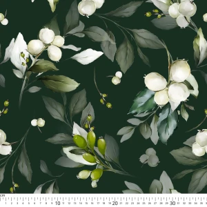 Oxford wzór śnieguliczka na butelkowej zieleni