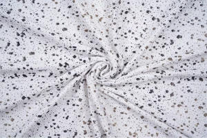 Dzianina jersey biały nakrapiane czarnym