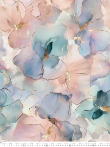 Satyna Armani ala jedwab pastelowa akwarela ze złotym