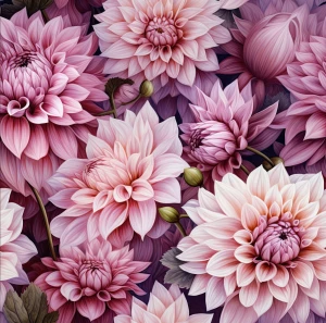 Oxford wzór pudrowe dalie