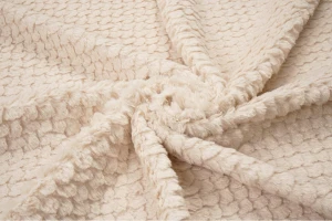 Dzianina futerkowa krótki włos 5mm beżowa metalizowana złotym