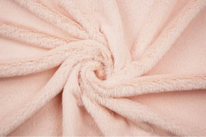 Dzianina futerkowa krótki włos 10mm miś pudrowy róż