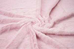 Dzianina futerkowa krótki włos 10mm miś lawendowy róż