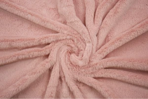 Dzianina futerkowa krótki włos 10mm miś brudny róż