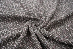 Tkanina chanelka szara z pastelowymi nutami