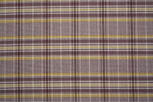 Tkanina w kratę (ecru żółty wrzosowy brąz)