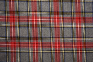 Tkanina w kratę szara (czerwony biały czarny żółty chabrowy)
