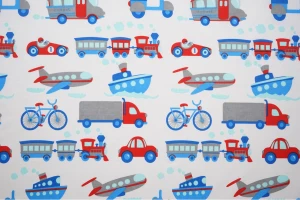 Bawełna samochodziki łódki samoloty lokomotywy