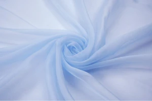 Szyfon jedwabny kresz błękitny