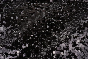 Cekiny na siatce wzór skos czarne