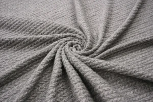 Dzianina swetrowa warkocz rayon szary