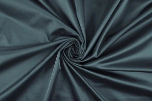 Satyna gruba z elastanem stalowy granat