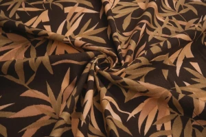 Tkanina z domieszką lnu- safari brąz