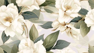  Oxford wzór kremowe kwiaty