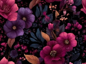  Oxford wzór amarantowe kwiaty