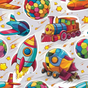  Oxford wzór kolorowe lokomotywy i samoloty