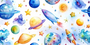  Oxford wzór akwarelowy kosmos